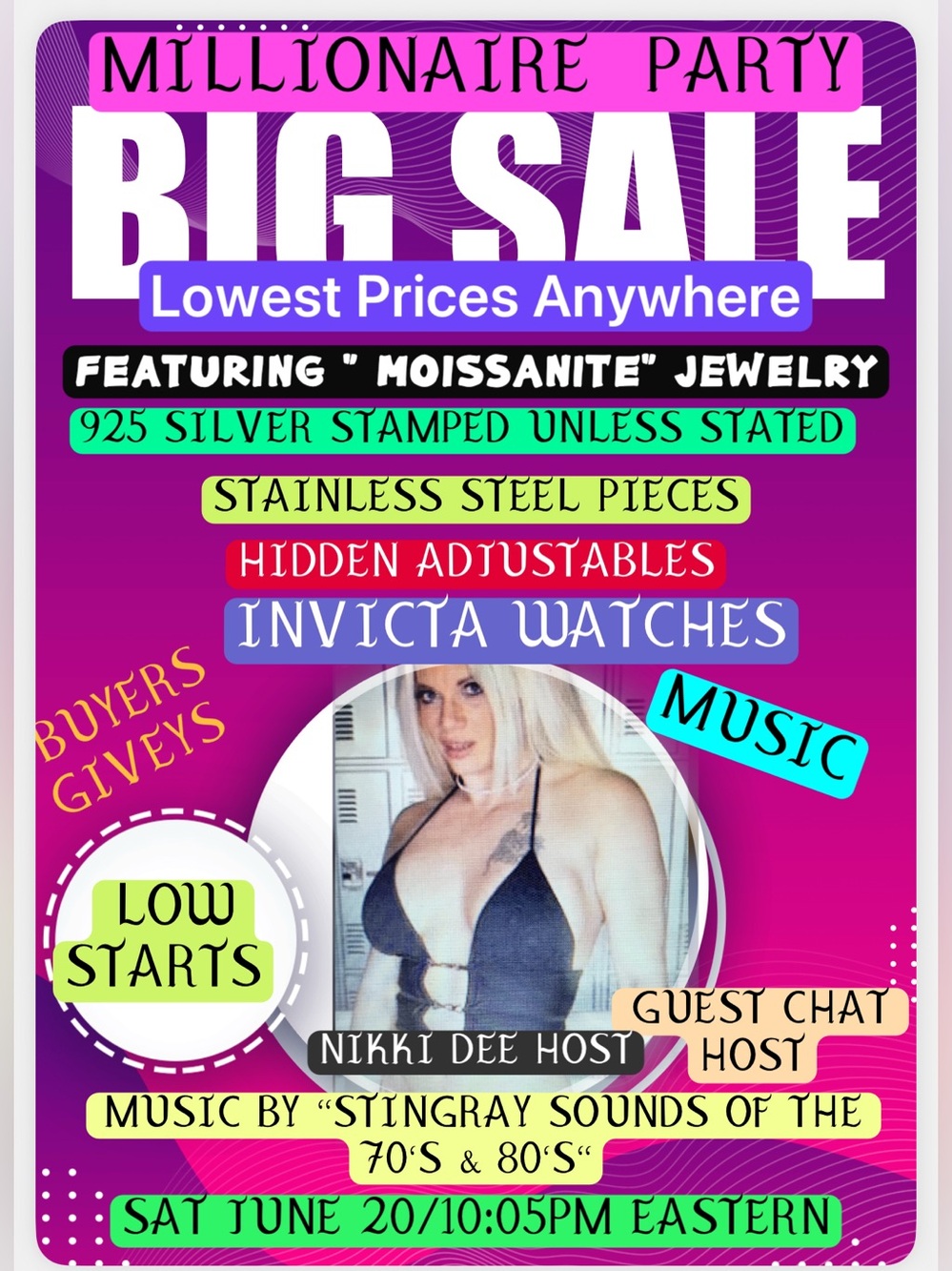 PART 2 MOISSANITE/JEWELRY LIVE PARTY/LOWEST PRICES/MUSIK/ GAMES/FUN/INVICTA